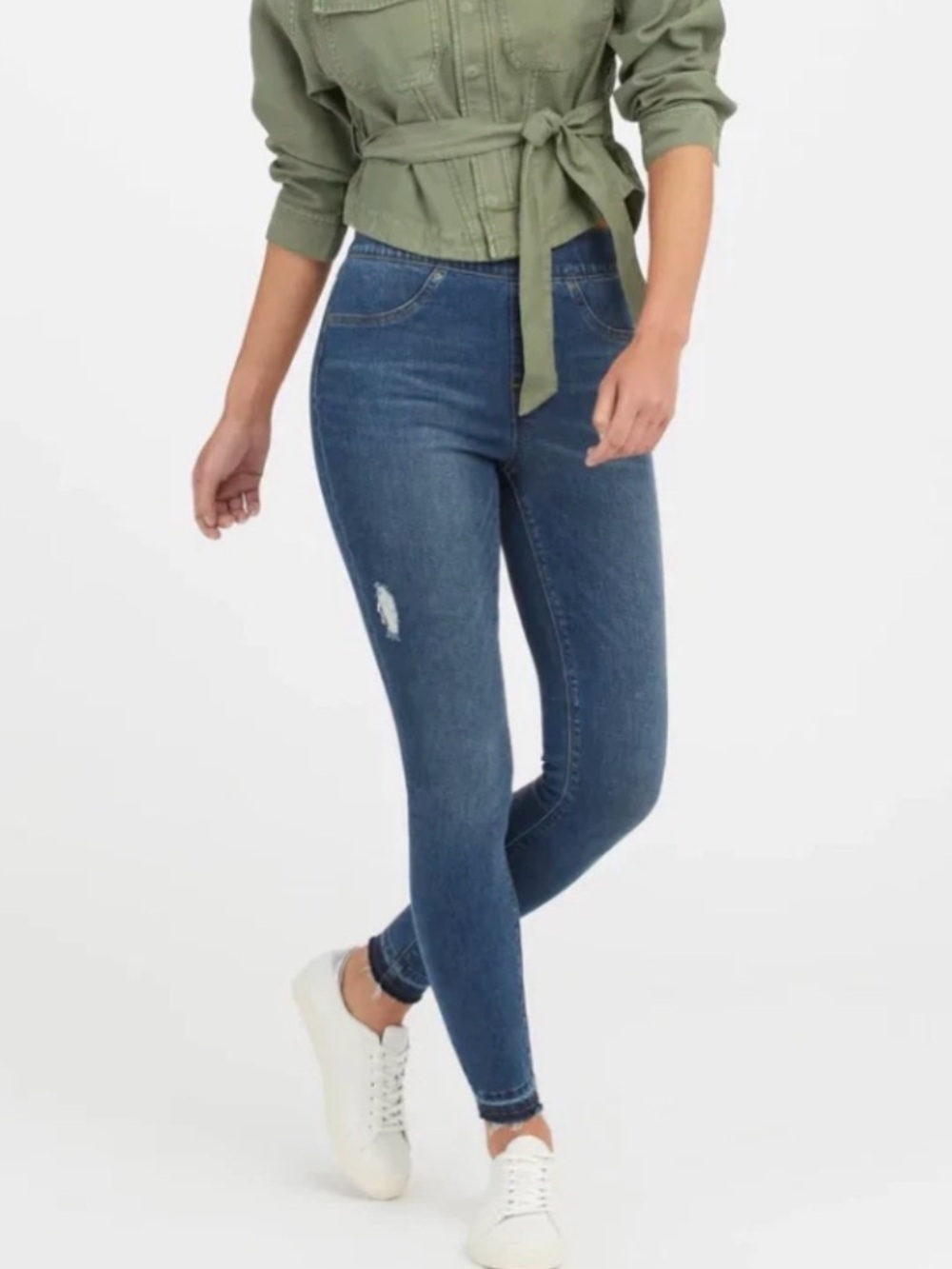 SPANX Distressed Ankle-Length Skinny Jeans/Jeggings, size small